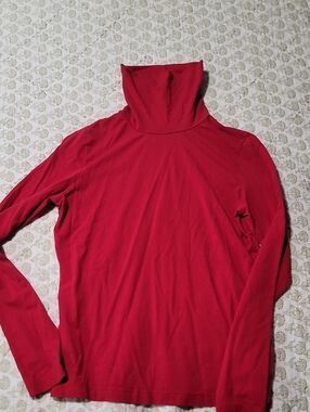 Lands' End Red Turtleneck Top